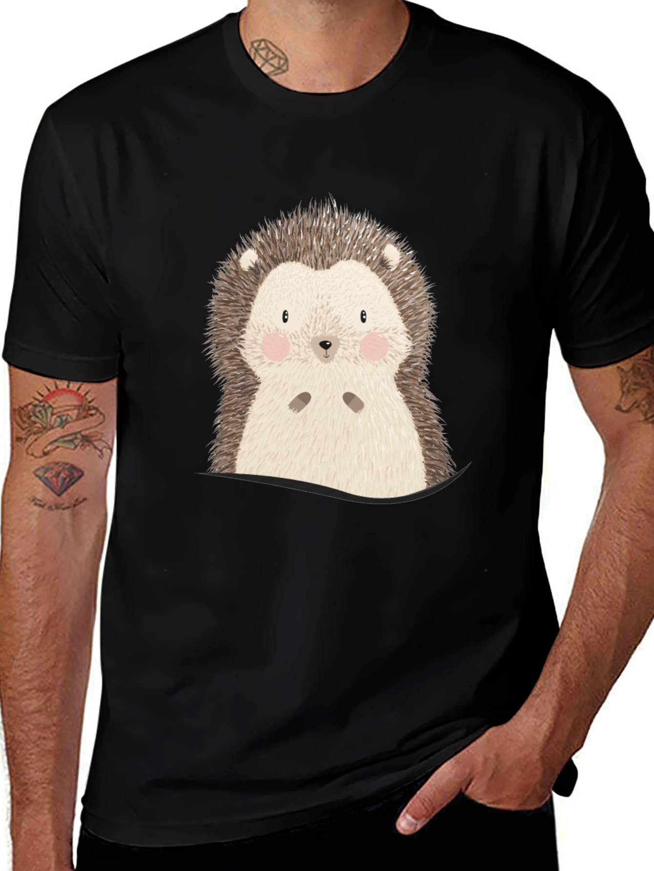 Variant 12 of Cute Hedgehog Graphic Tee - Soft Cotton Blend