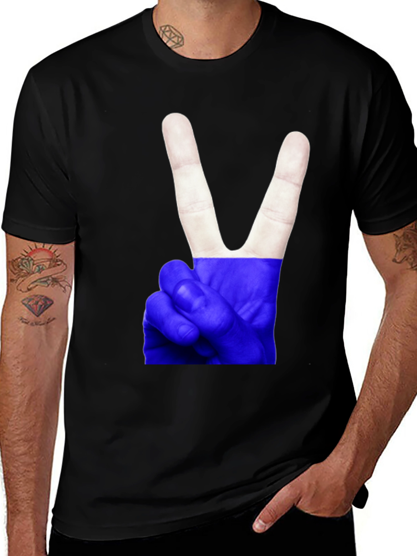 Variant 7 of Peace Sign Graphic T-Shirt - Black