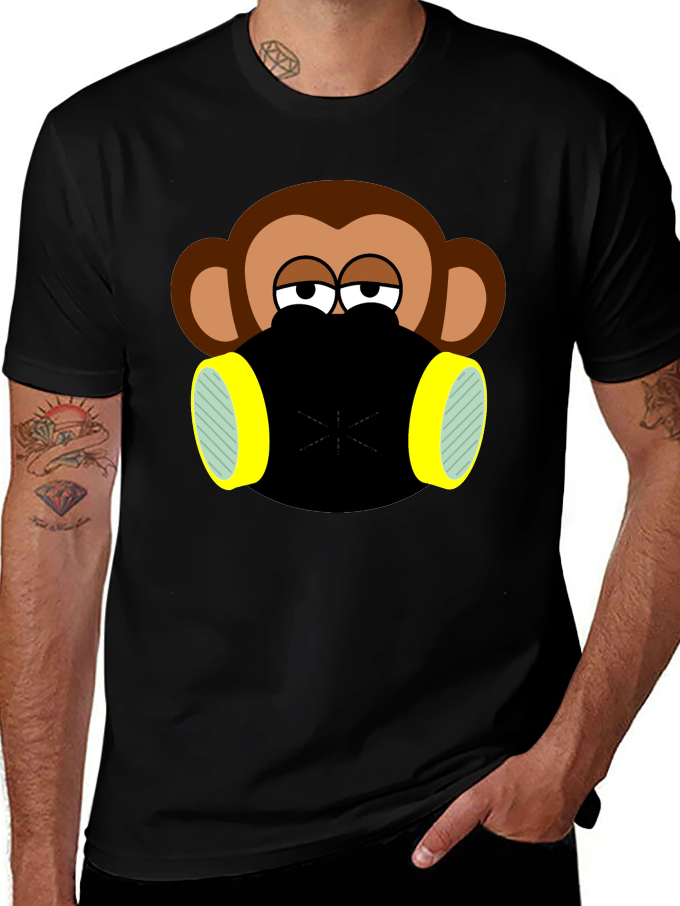 Variant 9 of Monkey Gas Mask Graphic T-Shirt