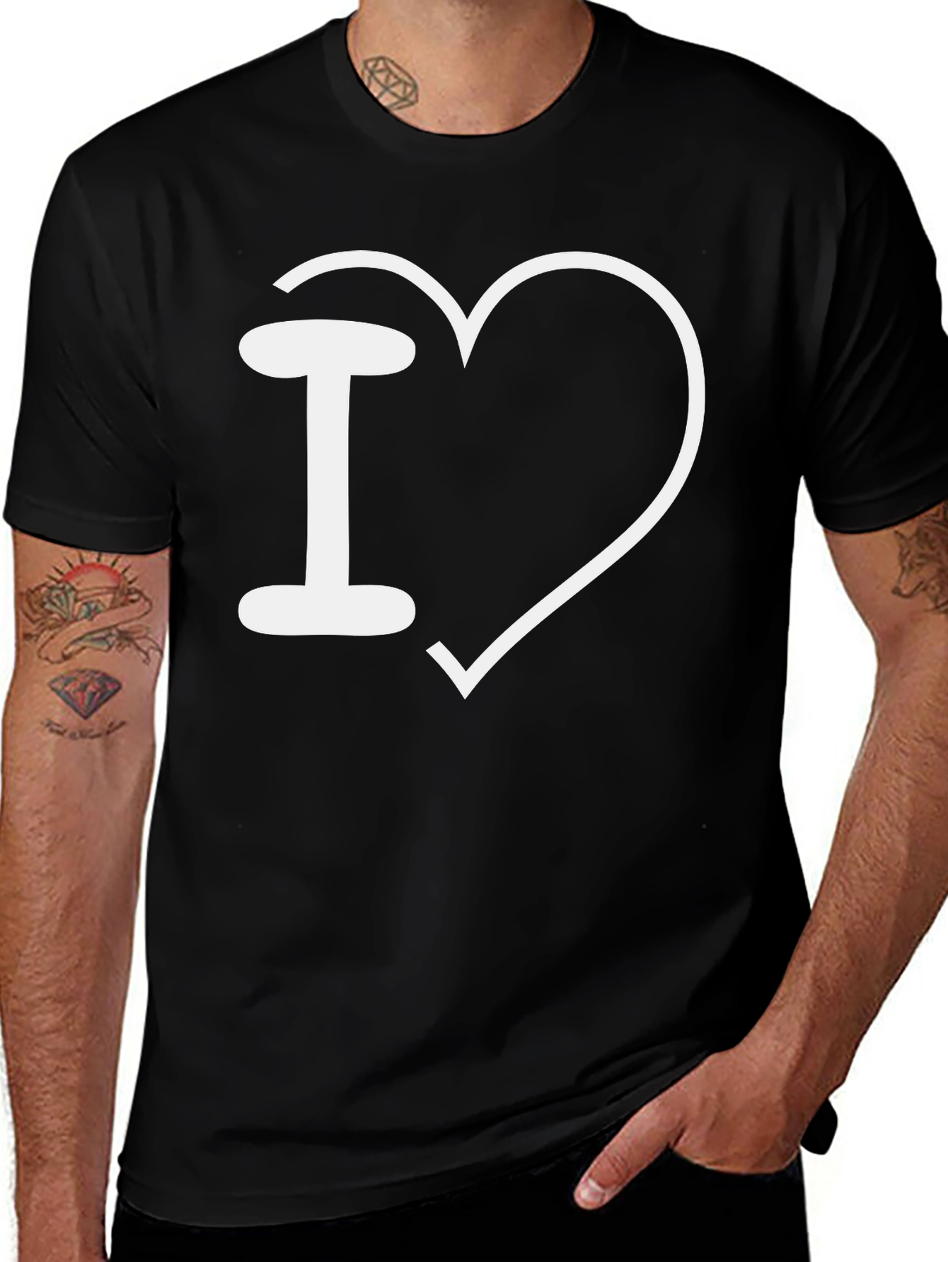 Variant 24 of I Heart Design Black T-Shirt