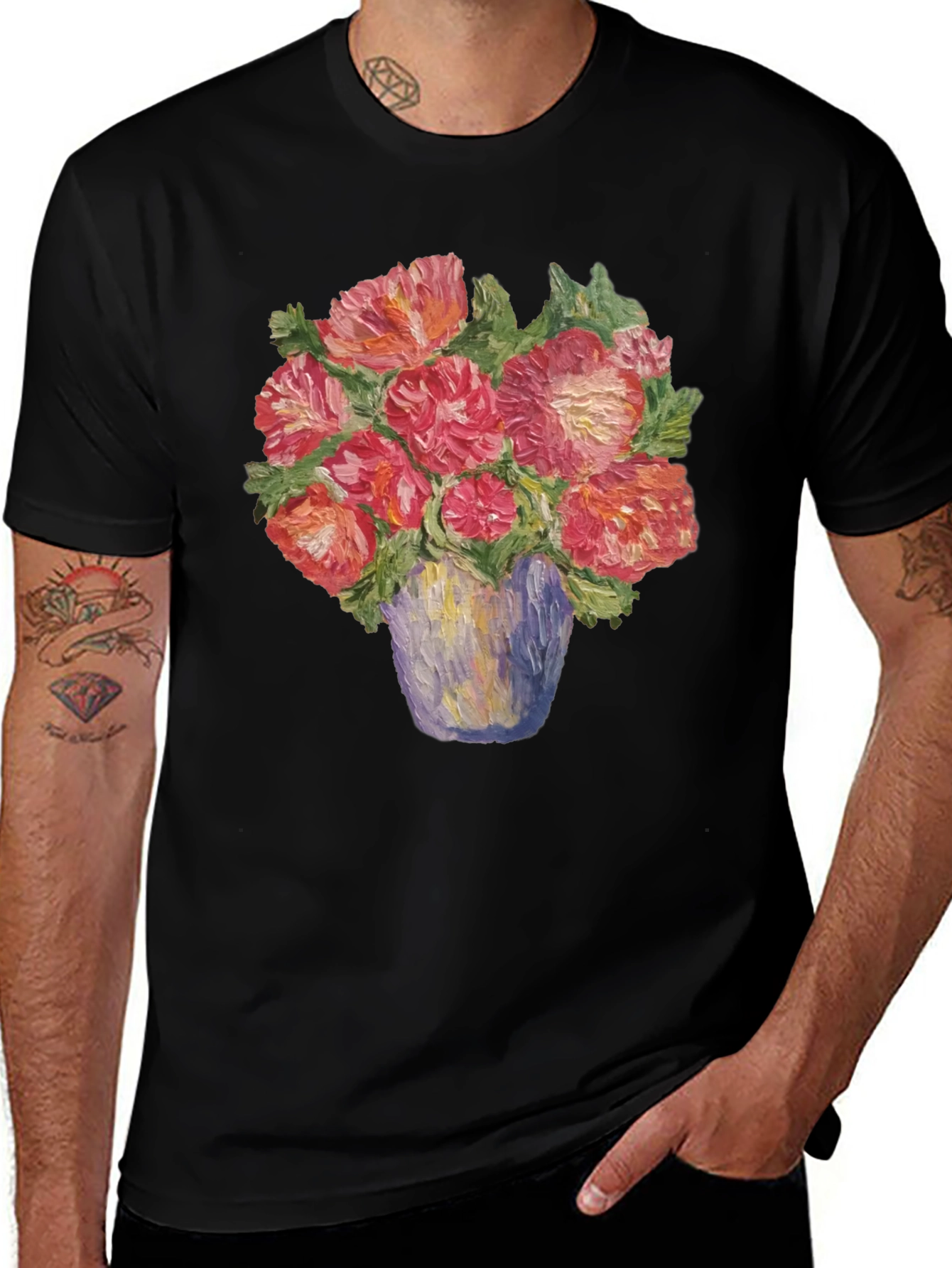 Variant 25 of Floral Painting T-Shirt: Artistic Style