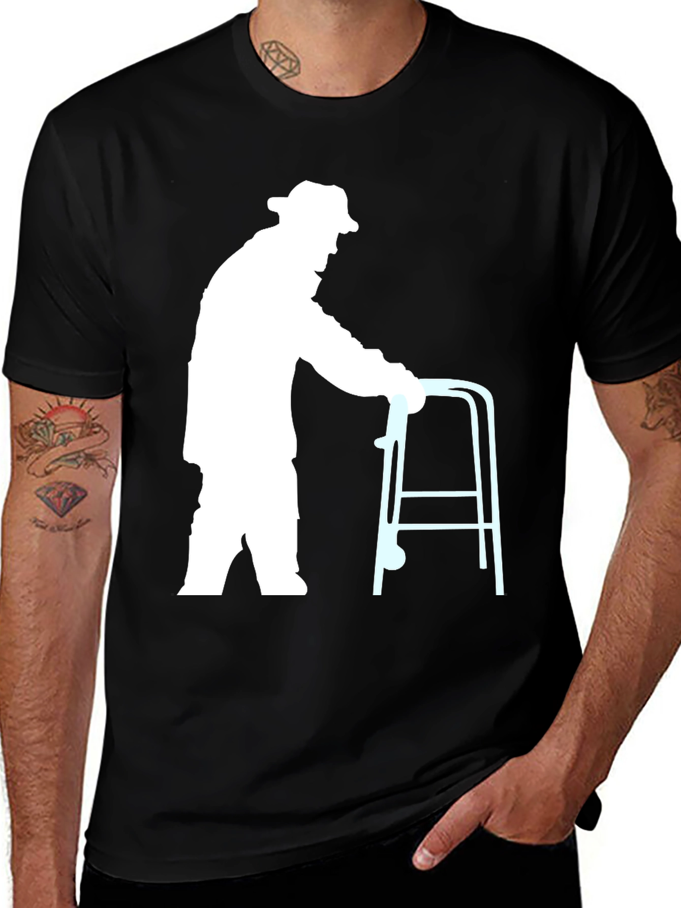 Variant 11 of Humorous Old Man Walker Graphic T-Shirt