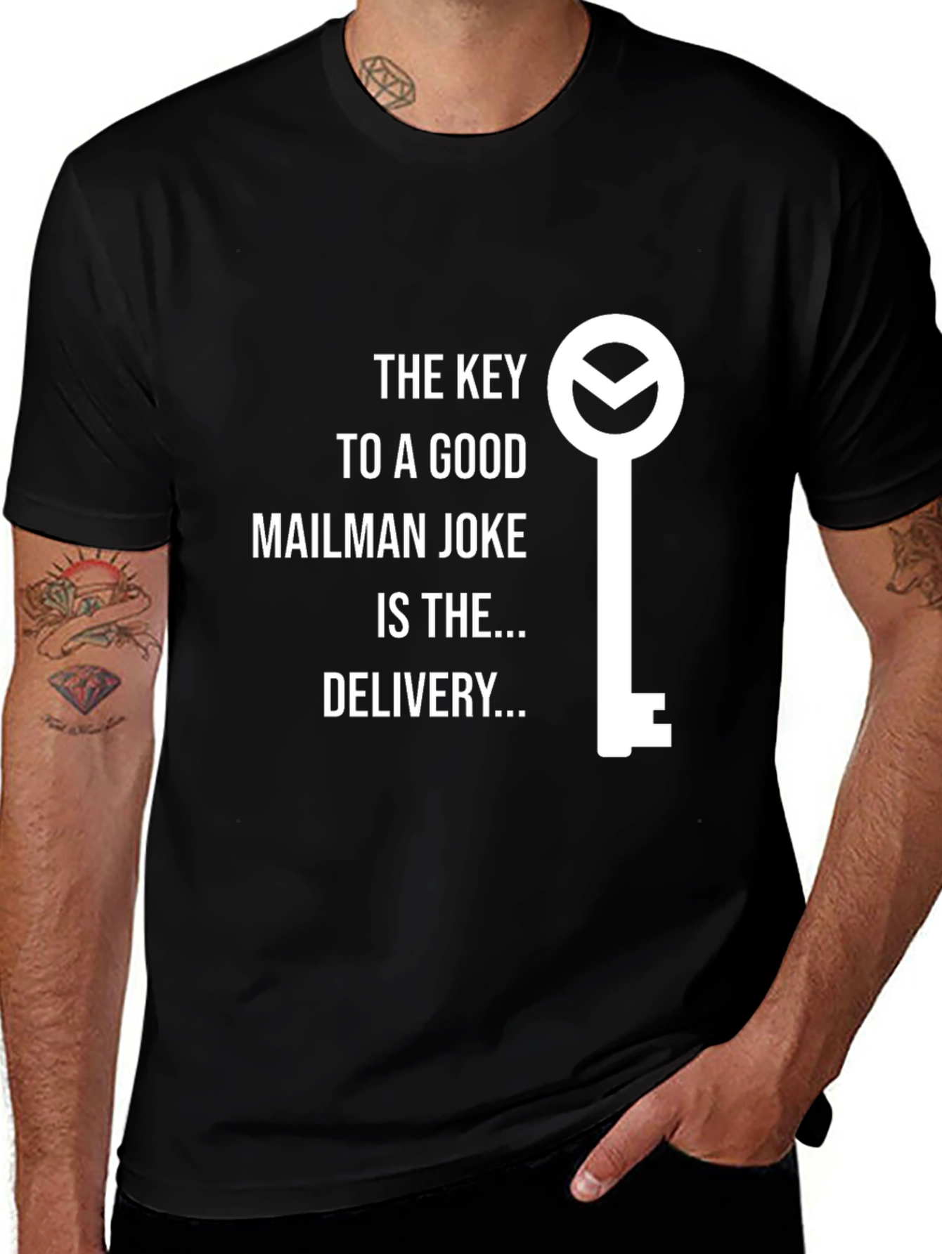 Variant 10 of Mailman Joke T-Shirt: Key to Delivery