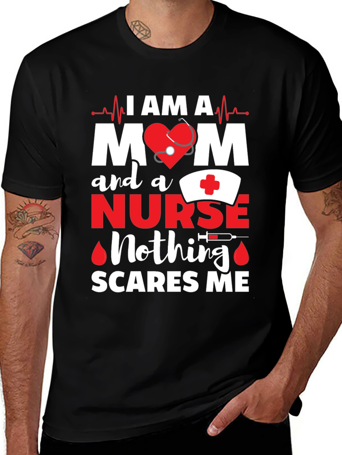 Variant 9 of I Am A Mom and A Nurse Graphic T-Shirt