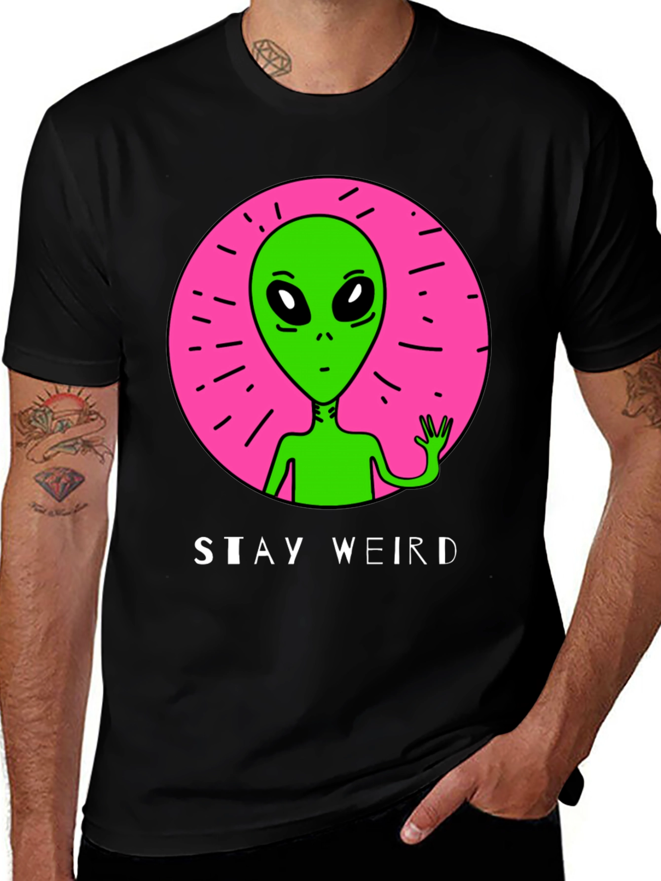 Variant 20 of Stay Weird Alien Graphic Tee