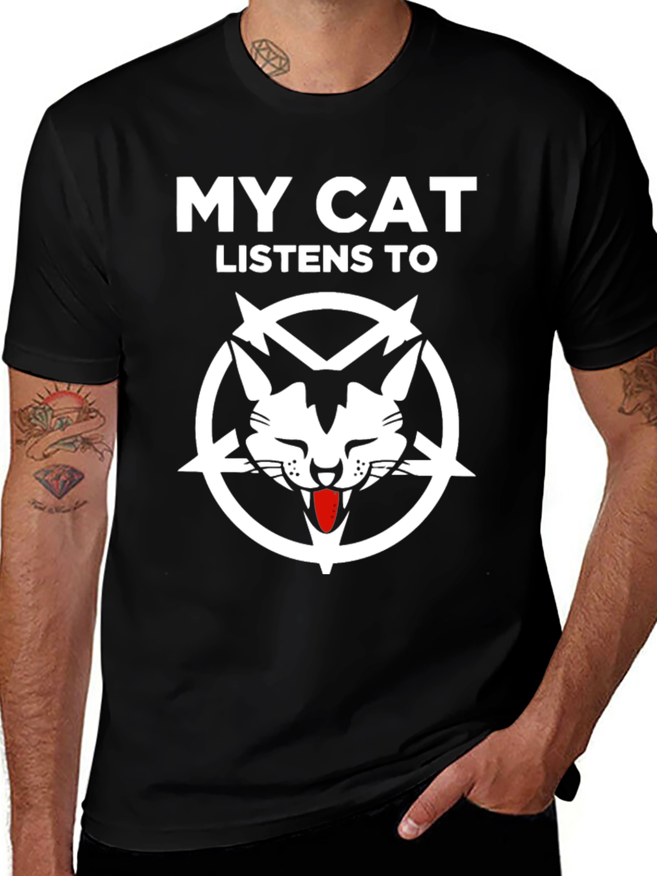 Variant 26 of My Cat Listens to Pentagram T-Shirt