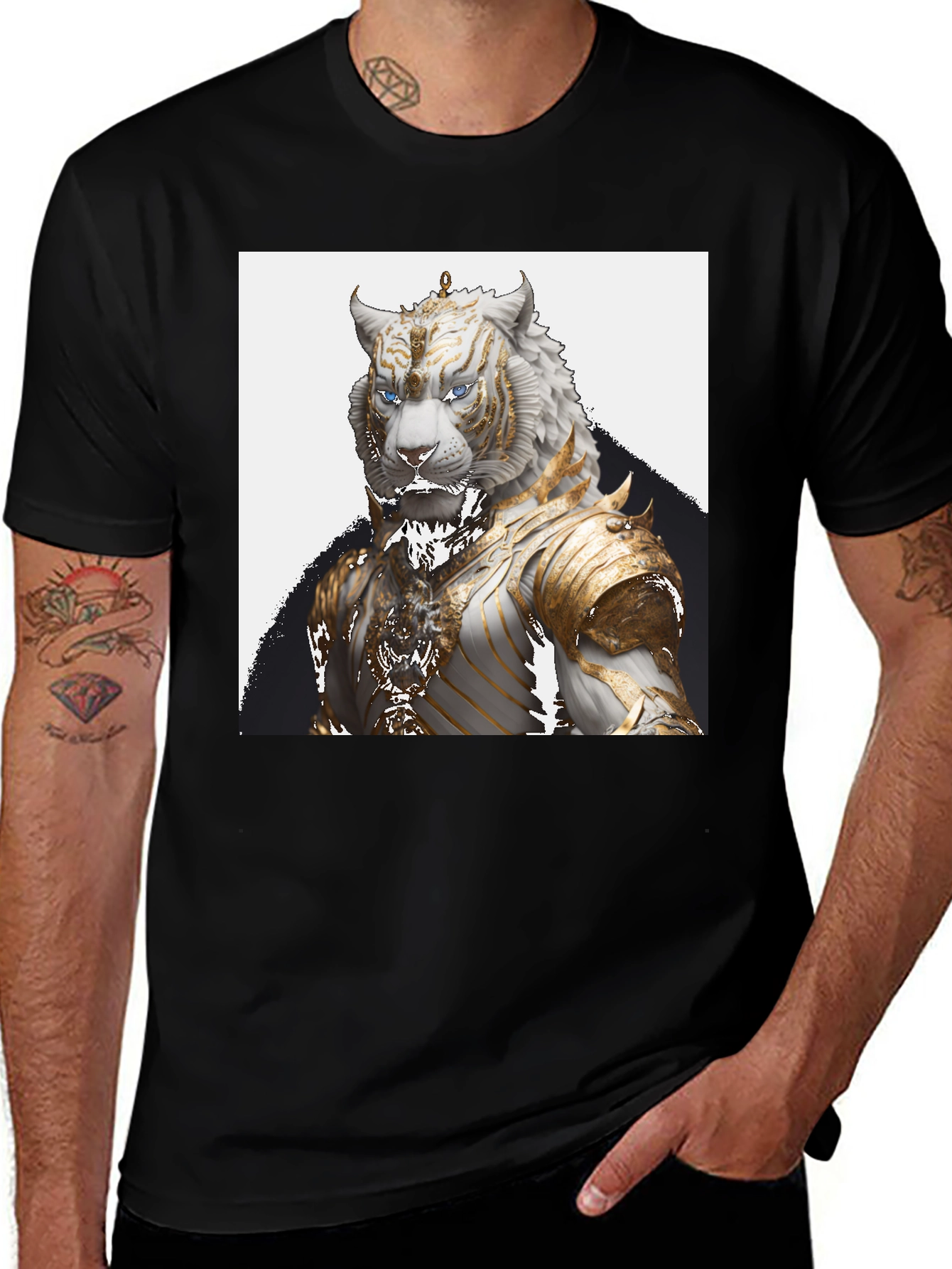 Variant 16 of Tiger Warrior Graphic Tee - Premium Black Cotton T-Shirt