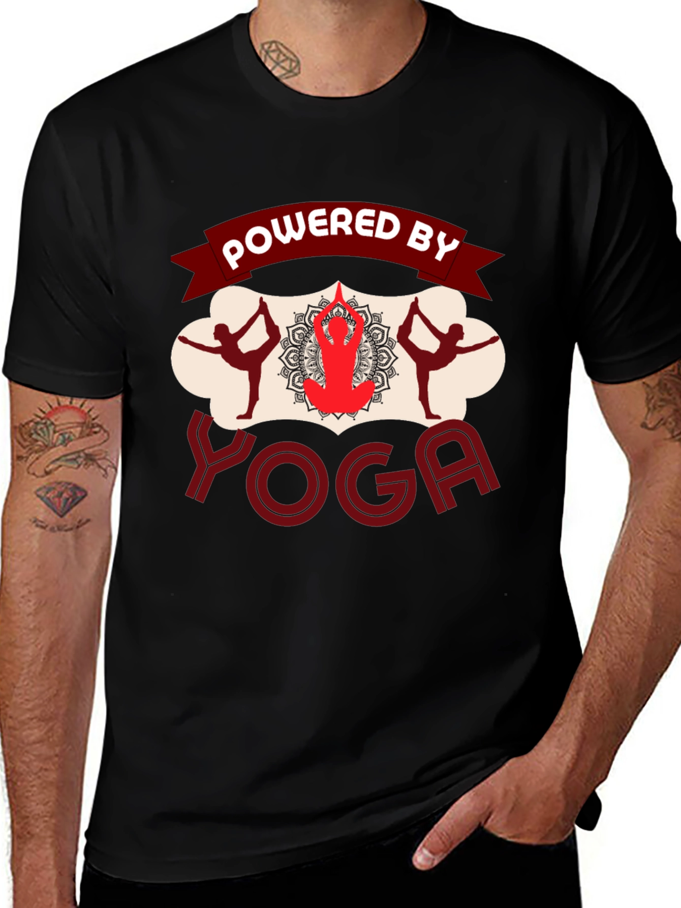 Variant 21 of Powered By Yoga T-Shirt - Black Cotton Blend