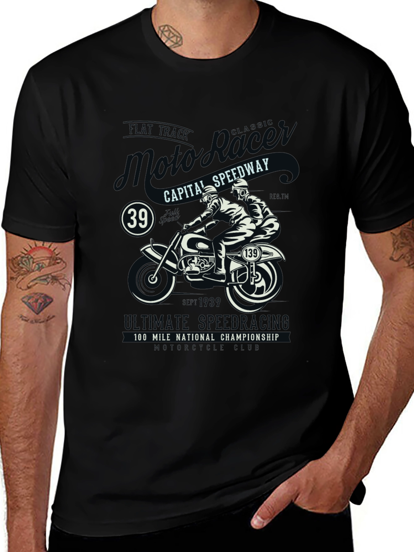 Variant 6 of Moto Racing T-Shirt: Classic Speedway Style