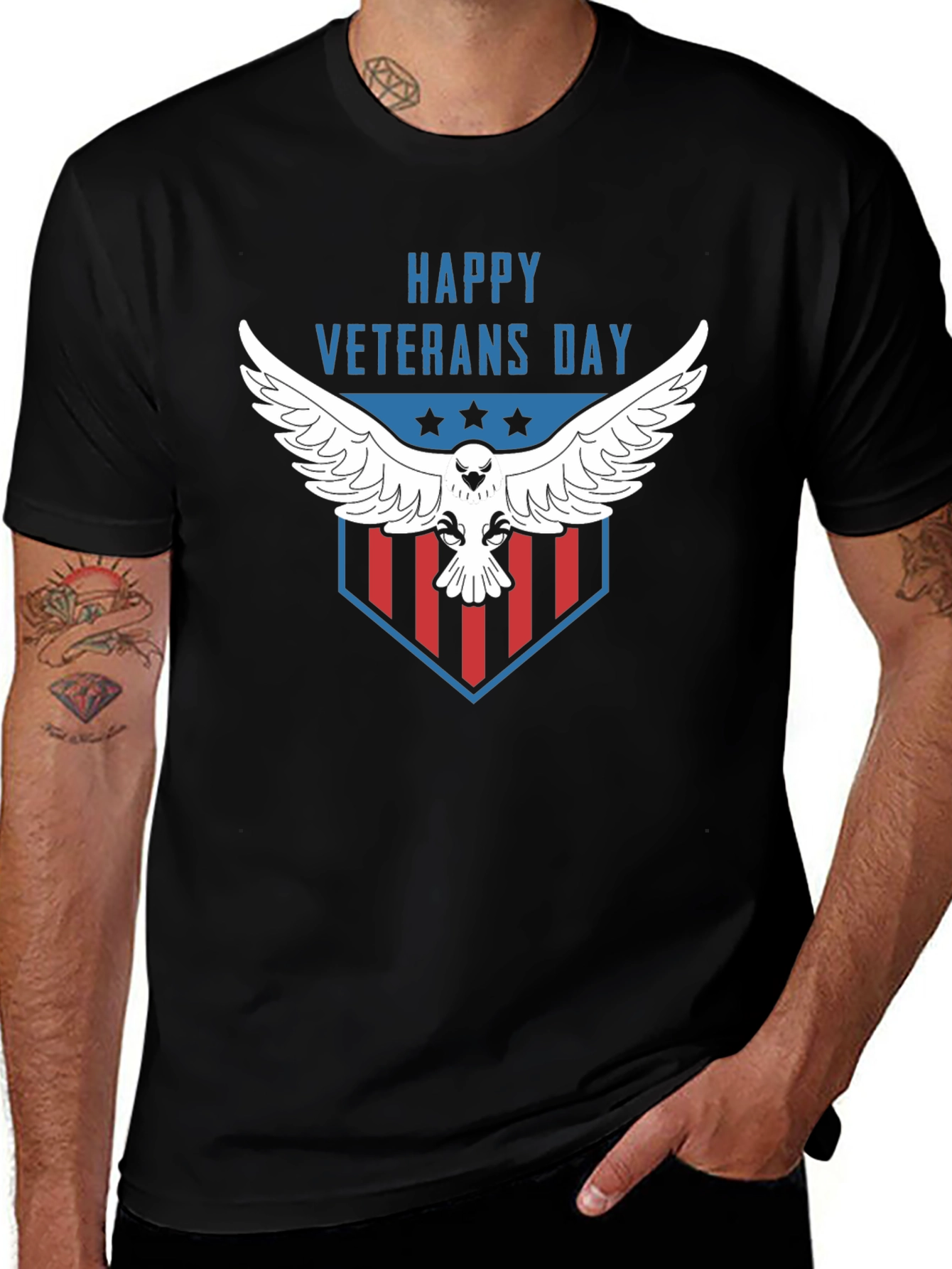 Happy Veterans Day Eagle Graphic T-Shirt