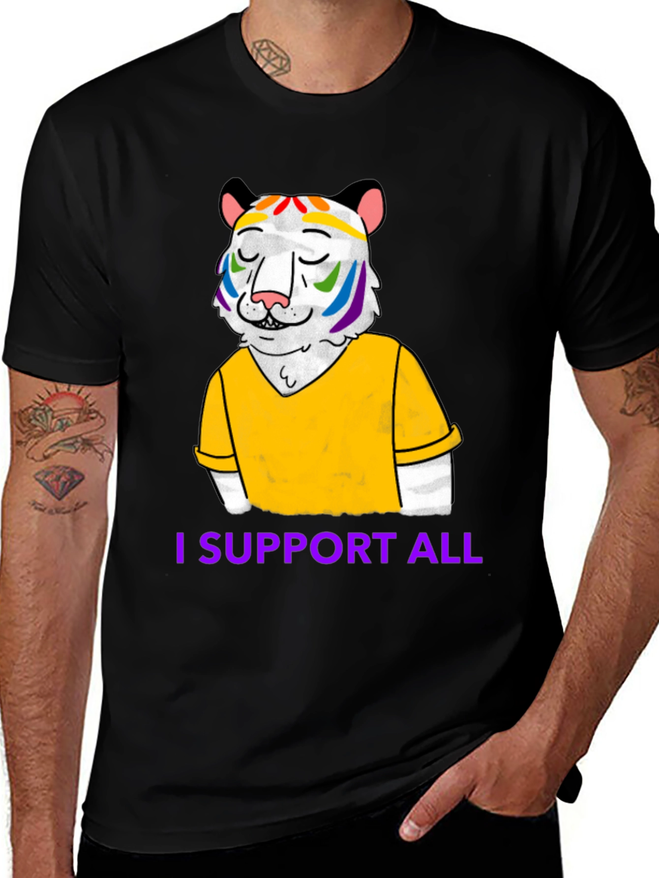 LGBTQ+ Support T-Shirt with Tiger