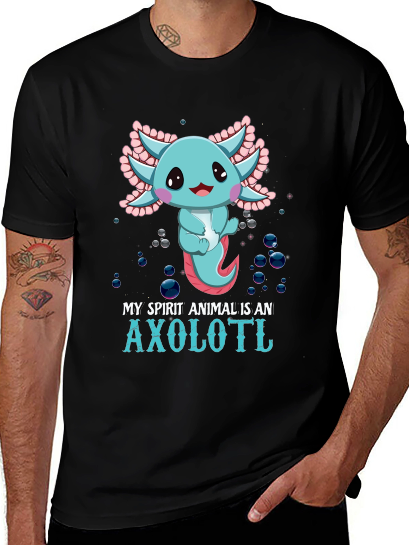 Variant 2 of Axolotl Spirit Animal Graphic Tee