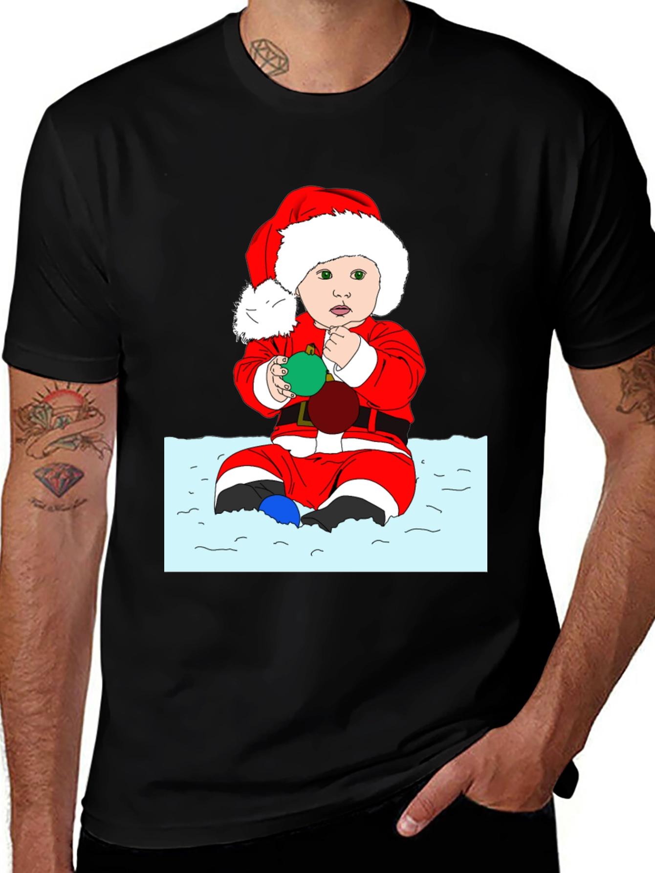 Festive Baby Santa Graphic Tee