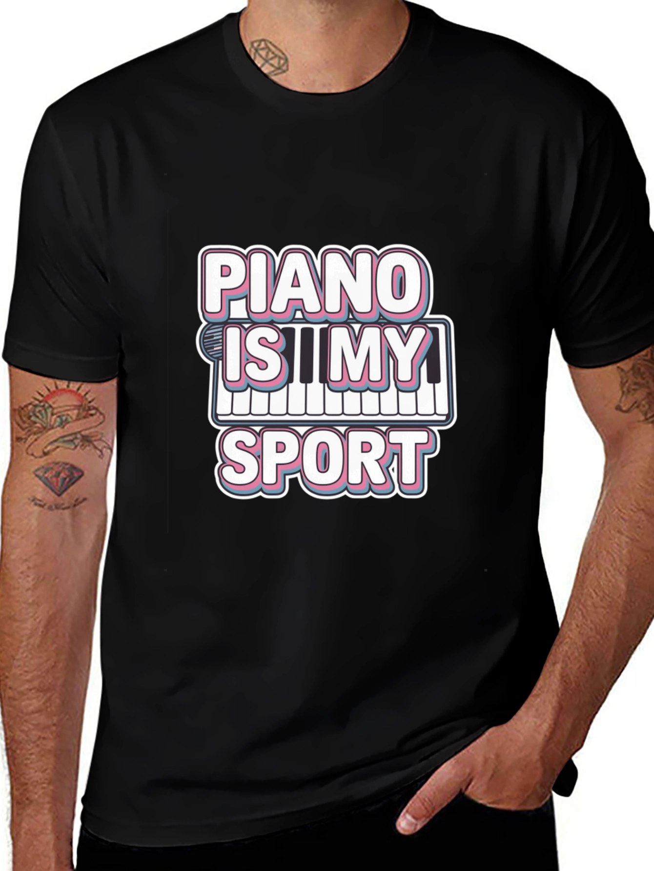 Variant 6 of Piano Is My Sport Graphic T-Shirt