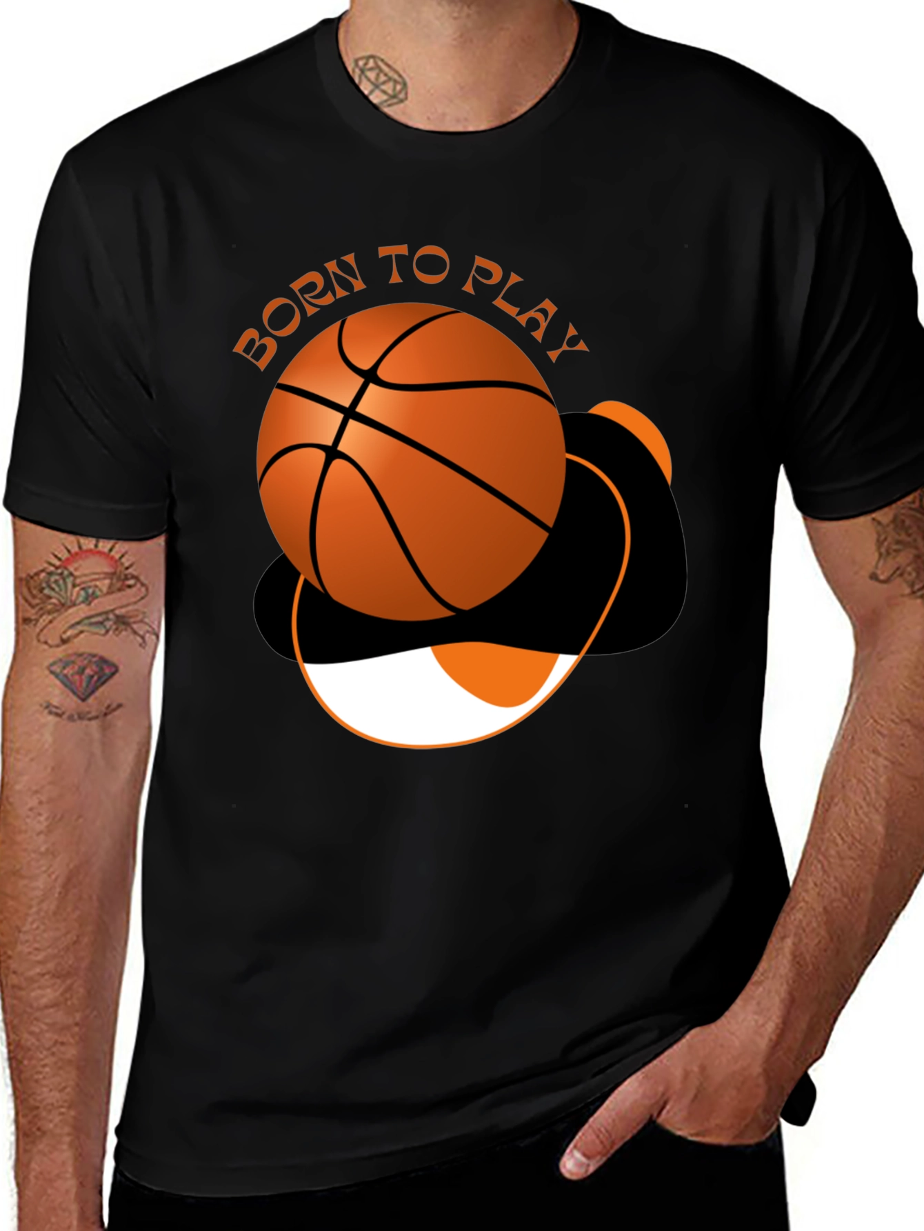 Variant 16 of Born to Play Basketball Graphic Tee
