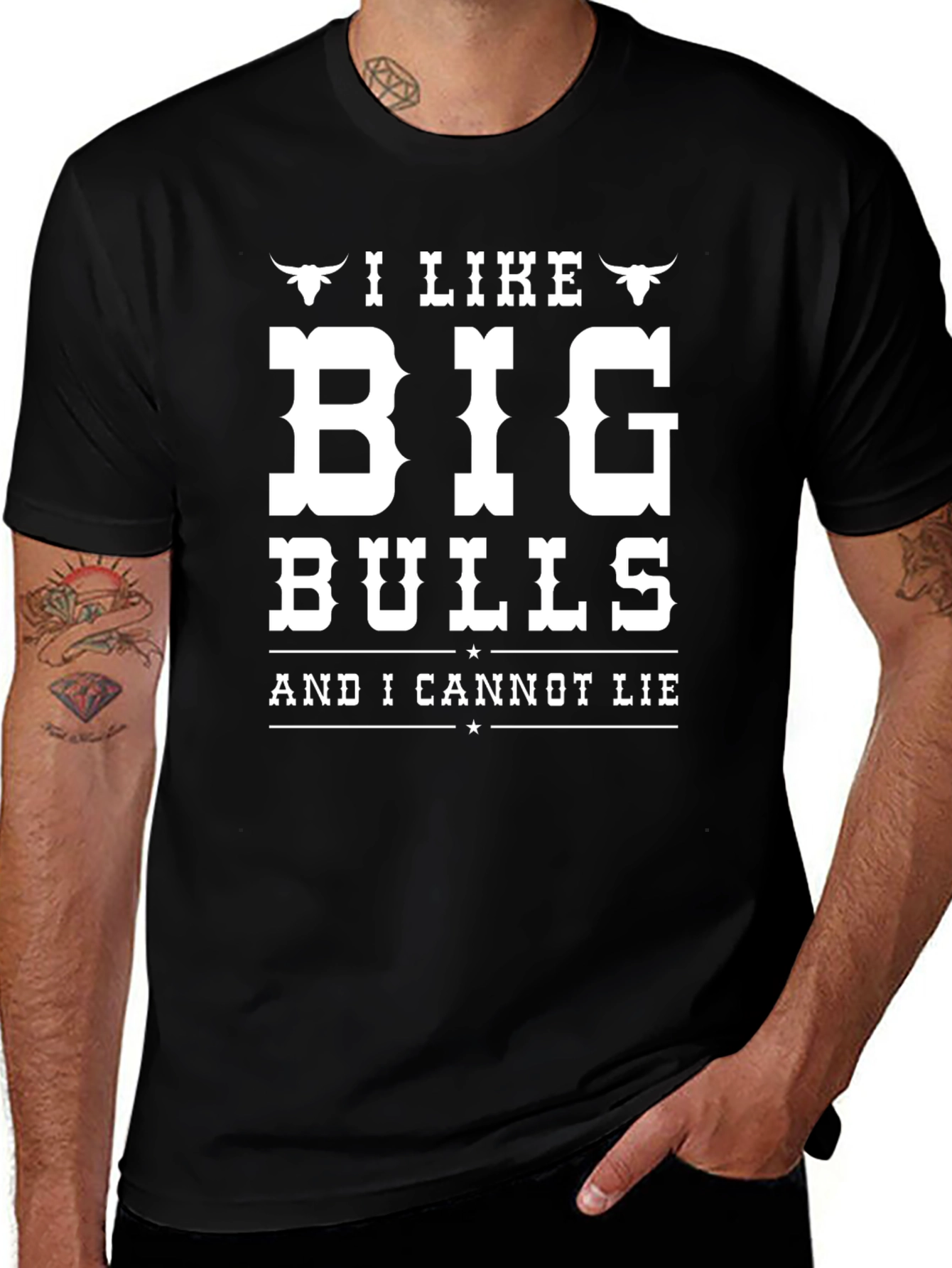 Variant 11 of I Like Big Bulls Funny Graphic Tee