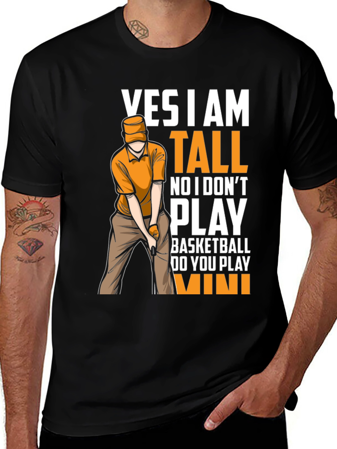 Variant 27 of Funny Tall Mini Golf Player T-Shirt