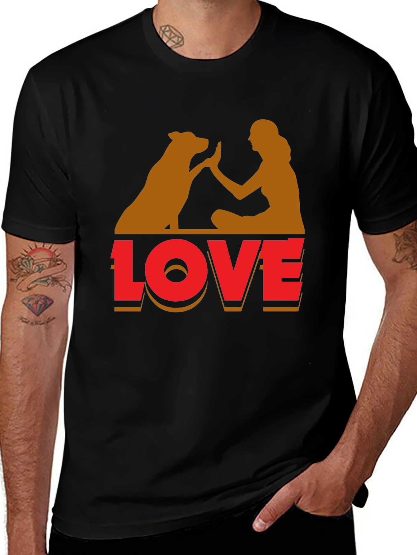 Black Dog Love T-Shirt - Unisex Casual Tee main image
