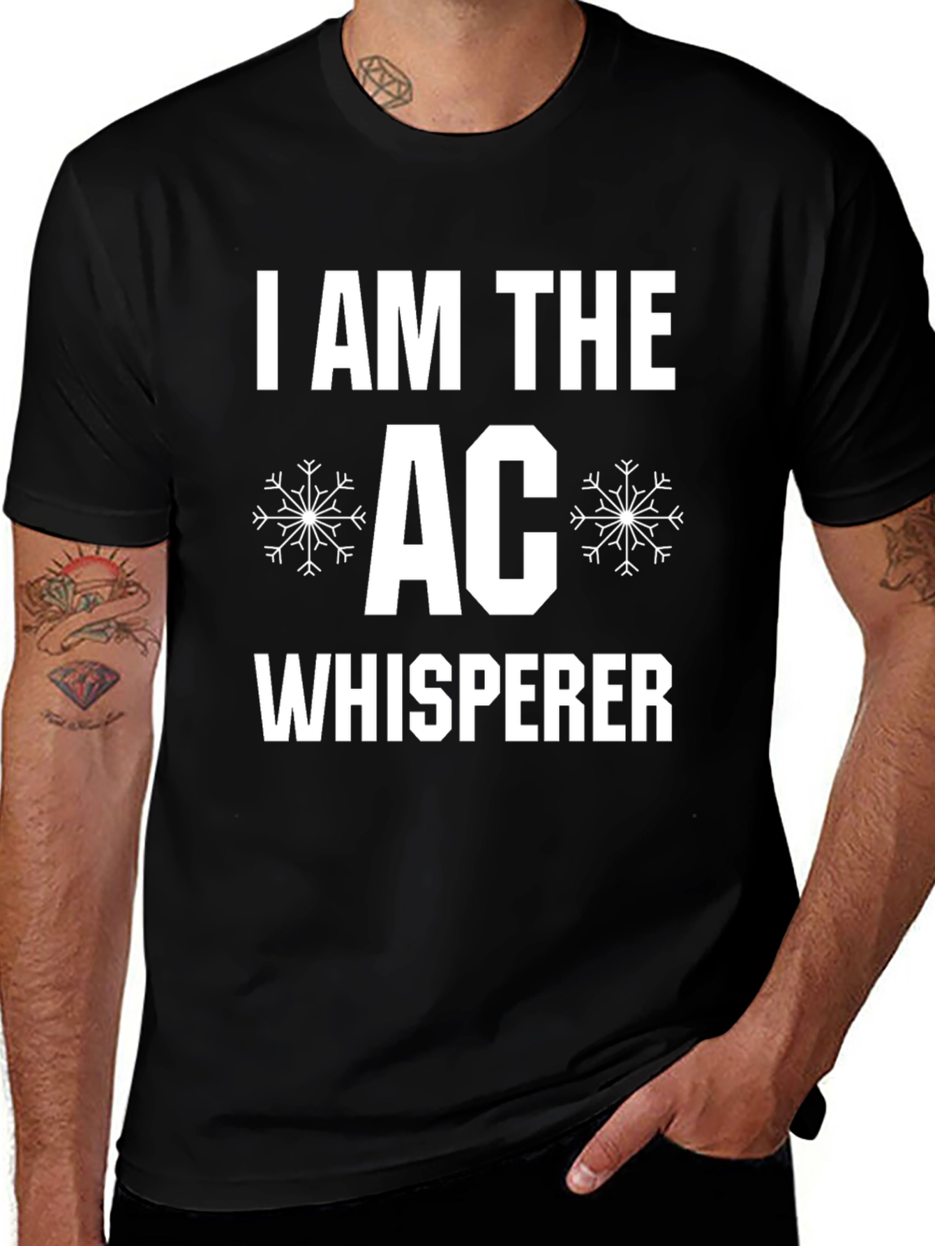 Variant 29 of AC Whisperer Graphic T-Shirt - Black Cotton Blend