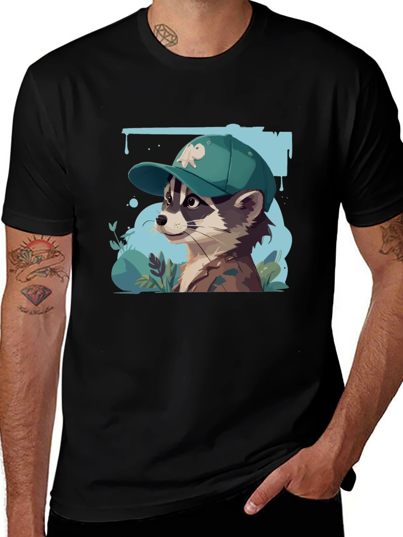 Variant 11 of Raccoon Graphic Tee - Urban Style