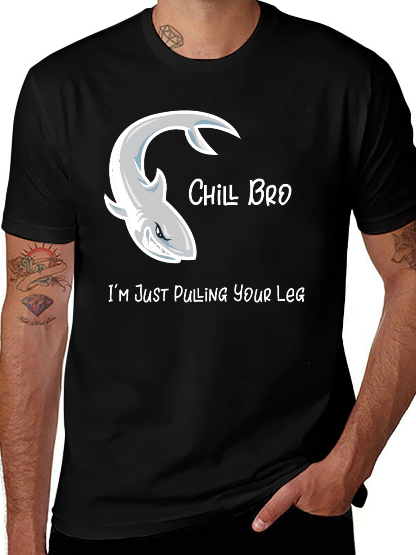 Variant 26 of Chill Bro Shark T-Shirt Humor Graphic Tee