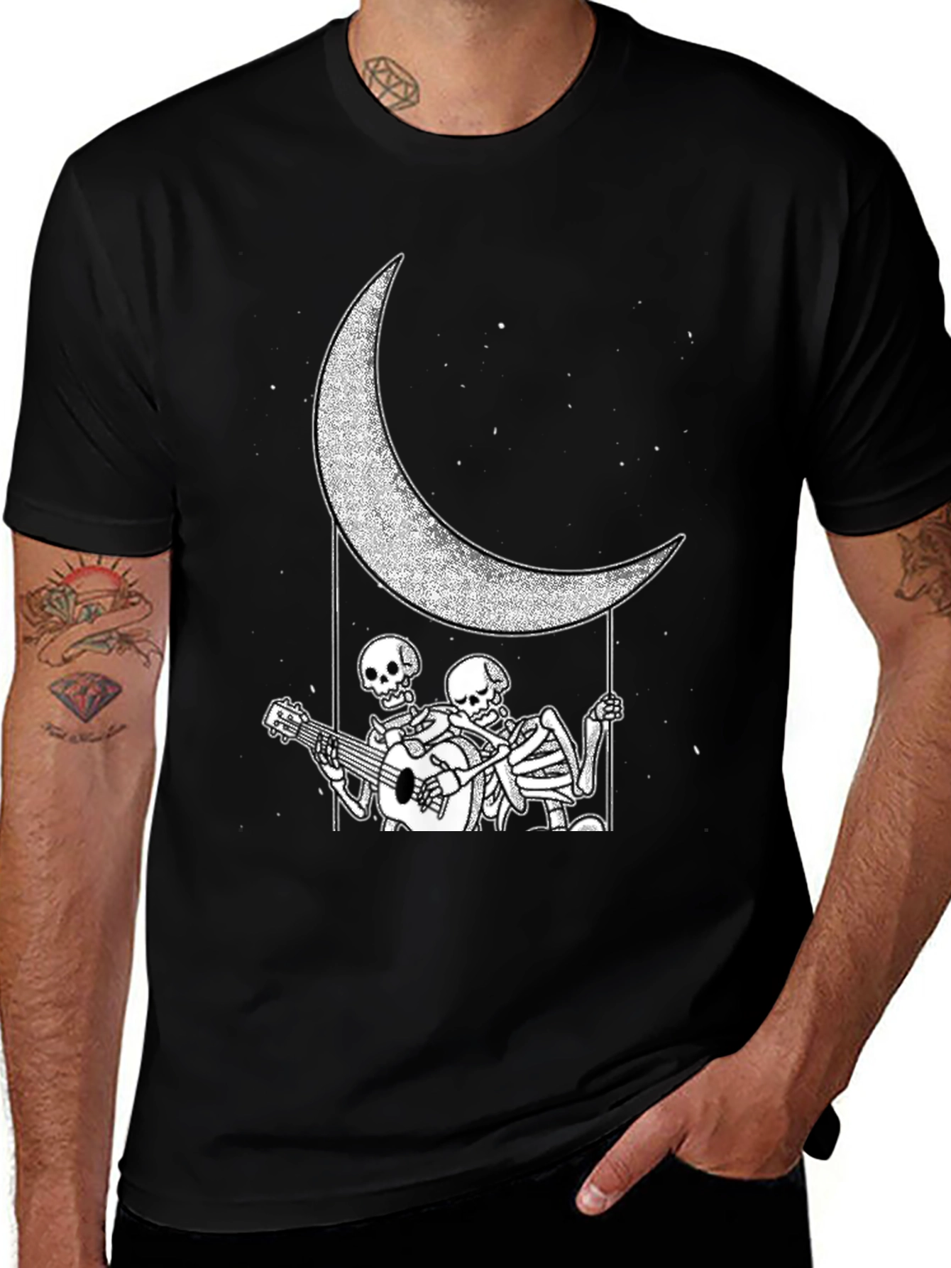 Variant 11 of Skeleton Moon Serenade Graphic Tee