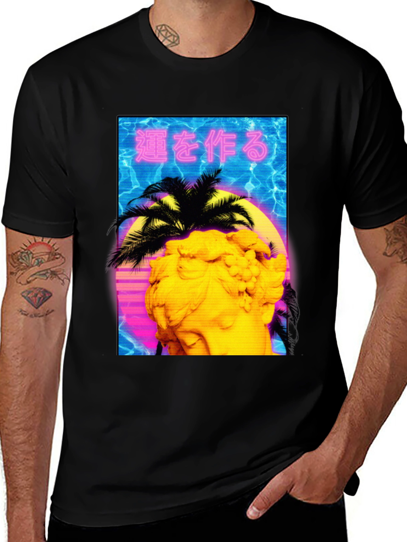 Variant 22 of Vaporwave Statue Graphic Tee
