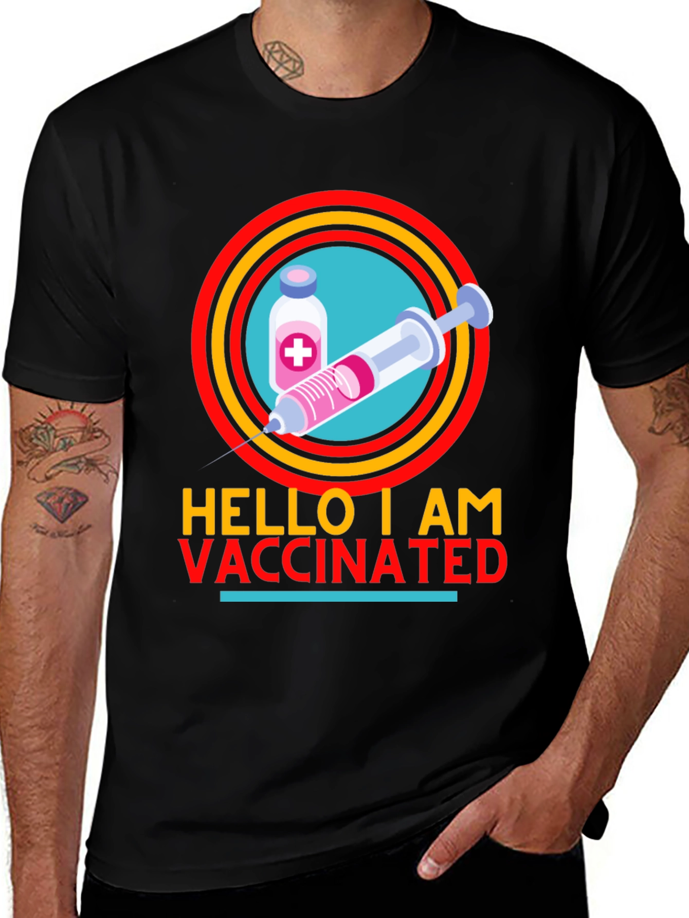 Variant 4 of Hello I Am Vaccinated T-Shirt