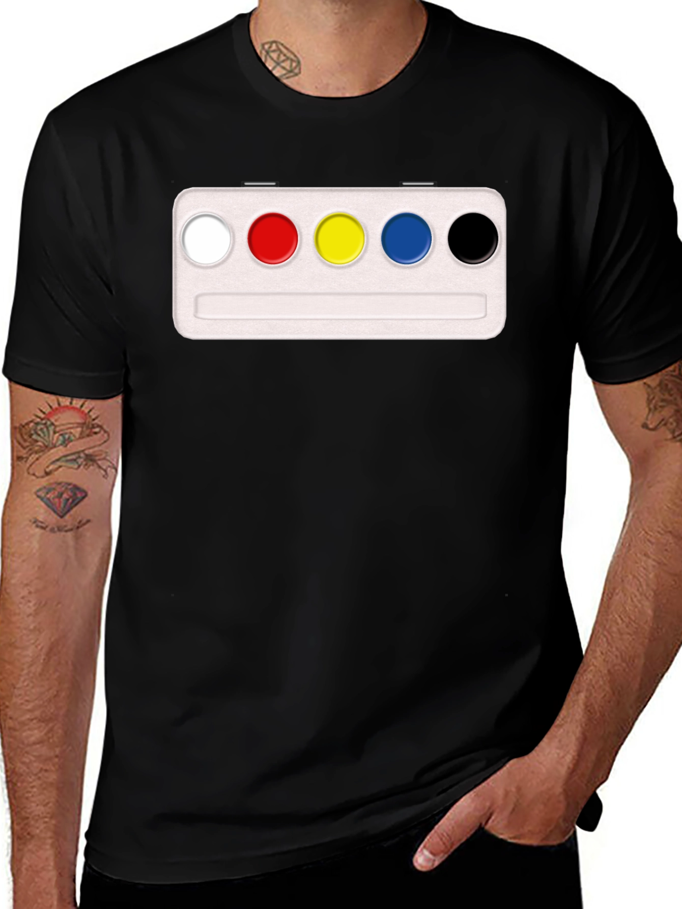Artist's Palette T-Shirt - Black Cotton Blend