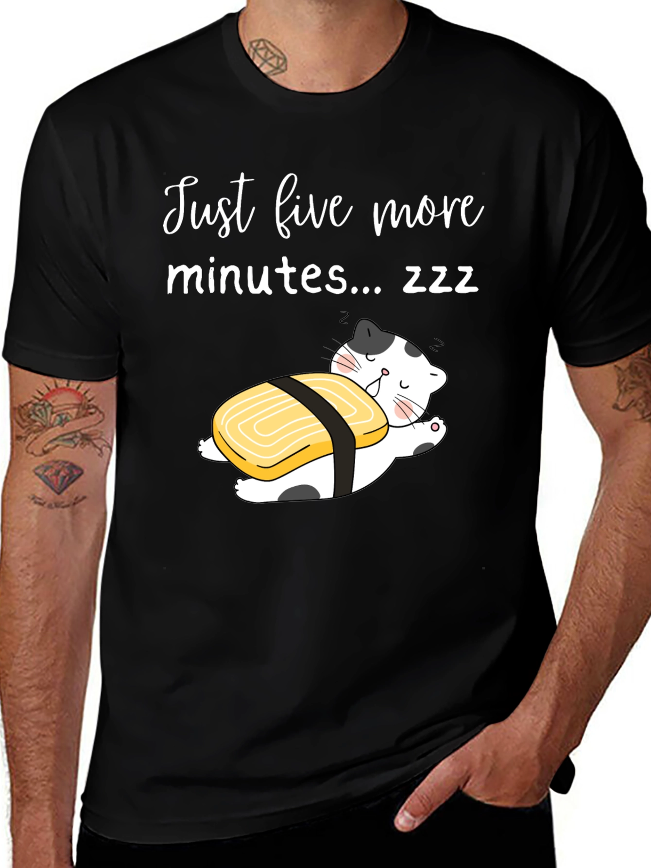 Variant 13 of Just Five More Minutes T-Shirt Funny Sushi Cat