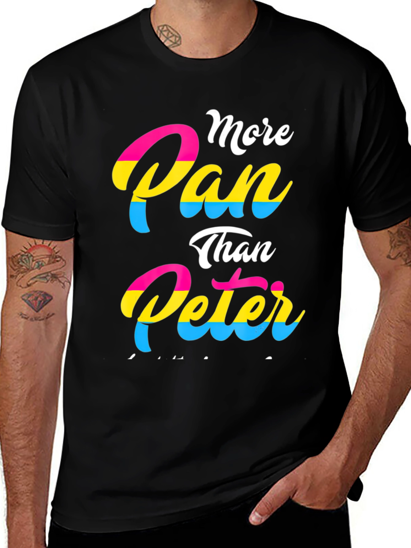 Variant 9 of More Pan Than Peter T-Shirt - Pansexual Pride Tee