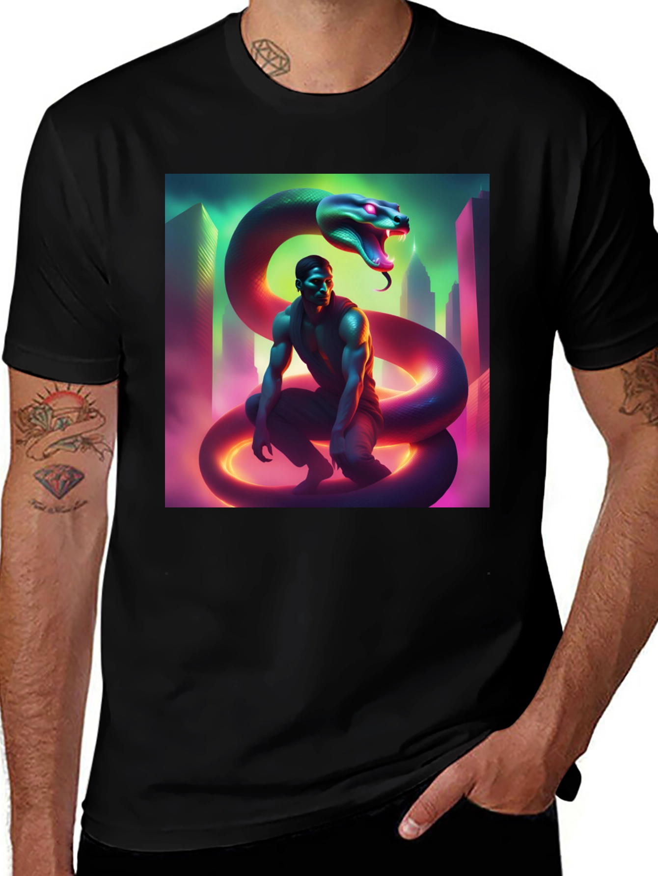Variant 7 of Neon Serpent Graphic T-Shirt