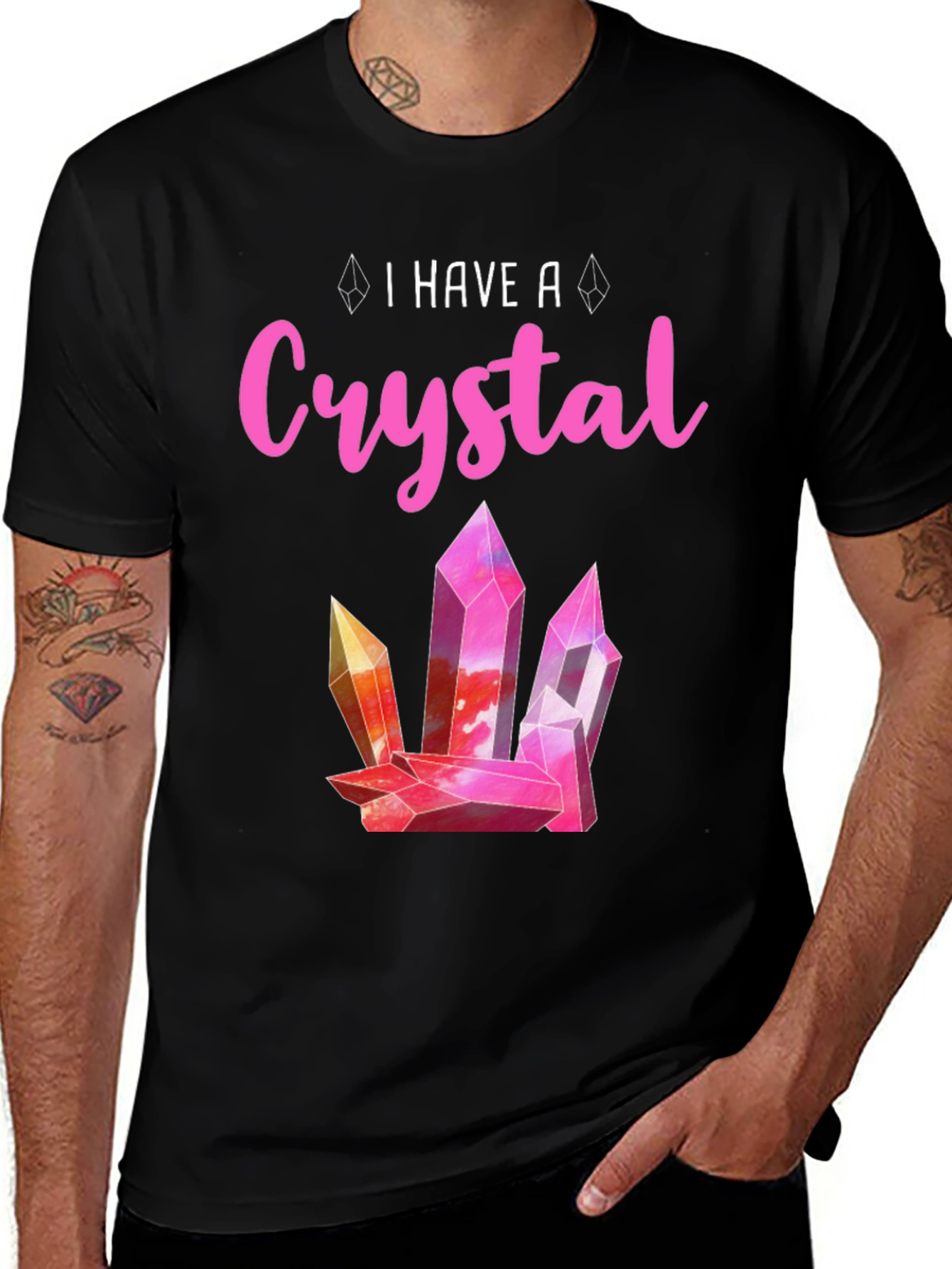 Variant 8 of I Have a Crystal T-Shirt - Pink Graphic Tee