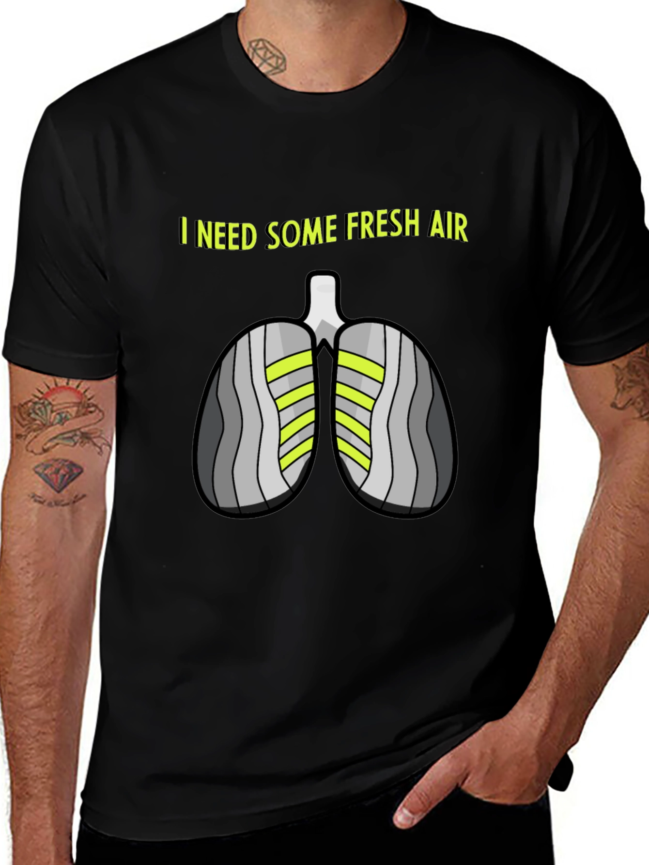 Variant 9 of I Need Fresh Air Lung Graphic T-Shirt