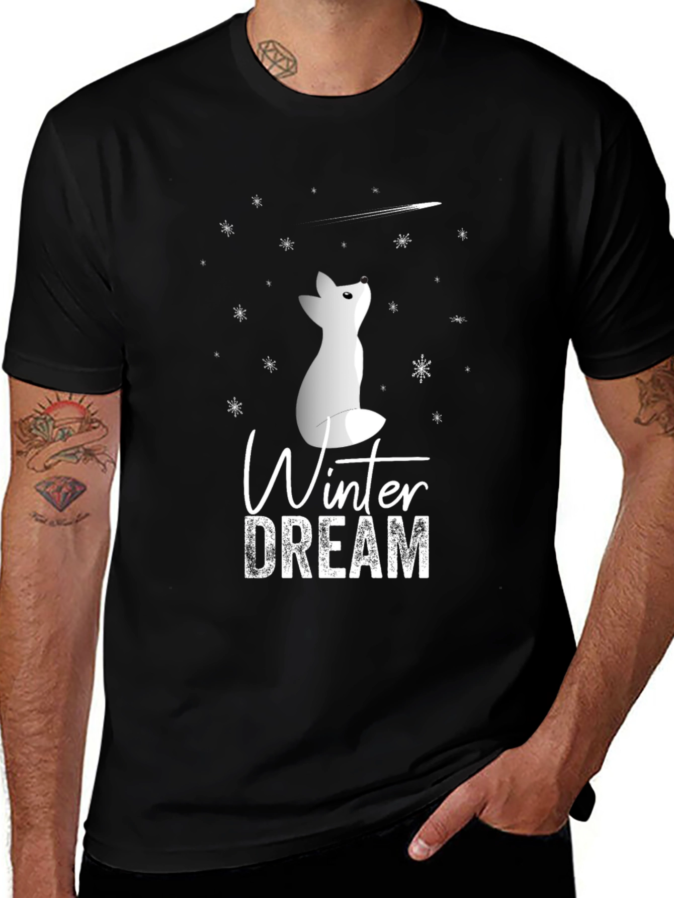 Variant 13 of Winter Dream Fox Graphic Tee - Soft Cotton Blend