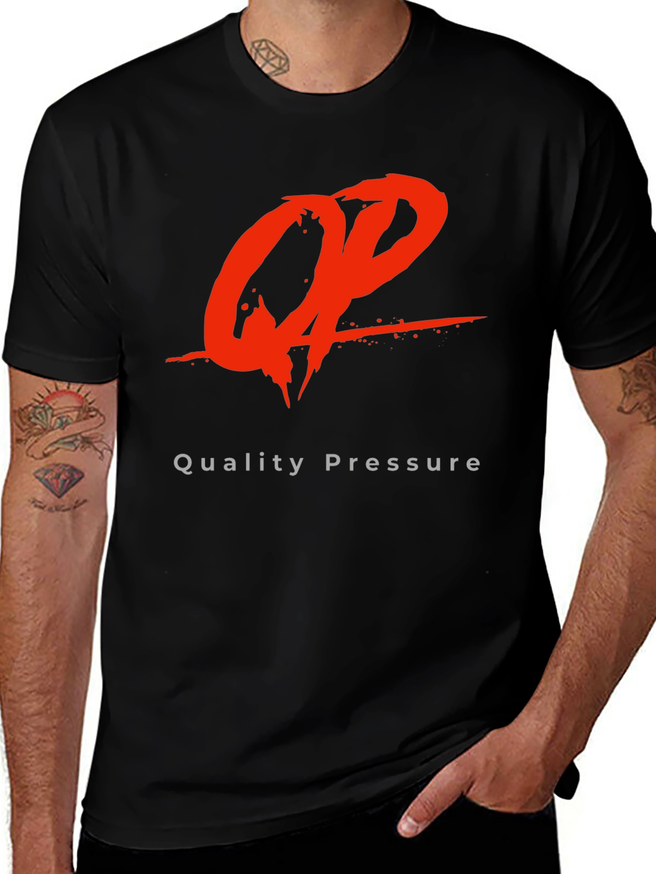 Variant 4 of Quality Pressure Black Graphic Tee