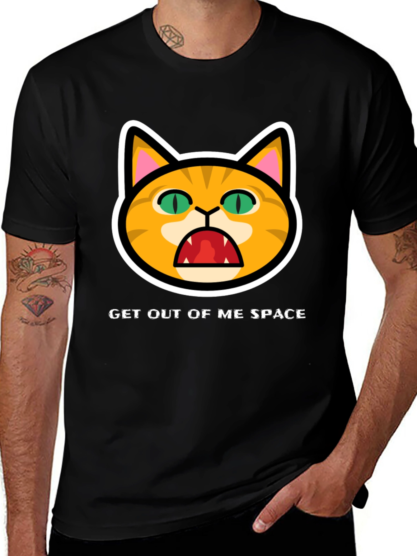 Variant 22 of Get Out Of Me Space Angry Cat T-Shirt