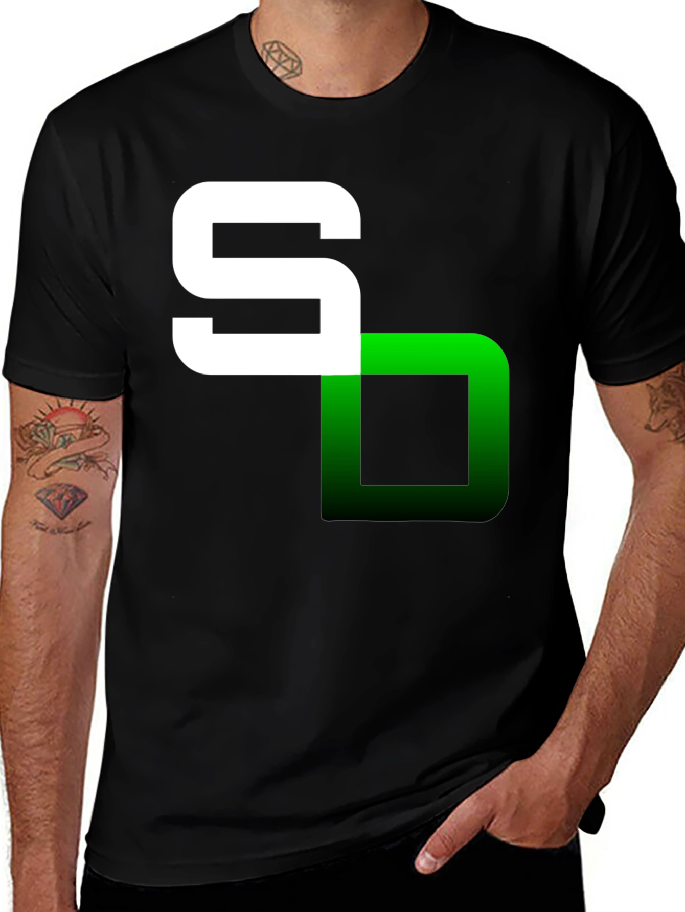 Variant 7 of Modern Graphic Tee - "S" Logo Black T-Shirt