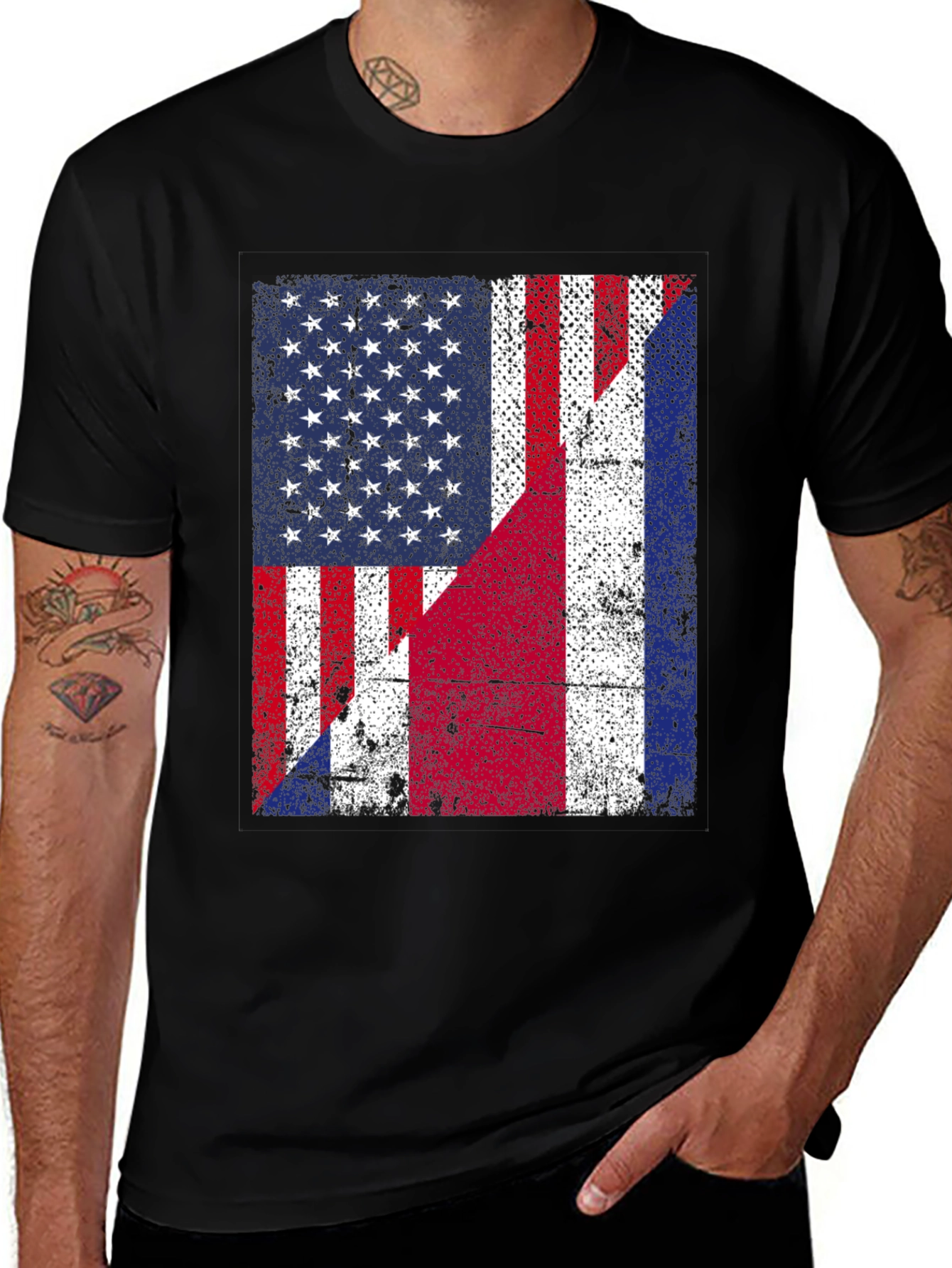 Variant 20 of USA Costa Rica Flag Graphic Tee