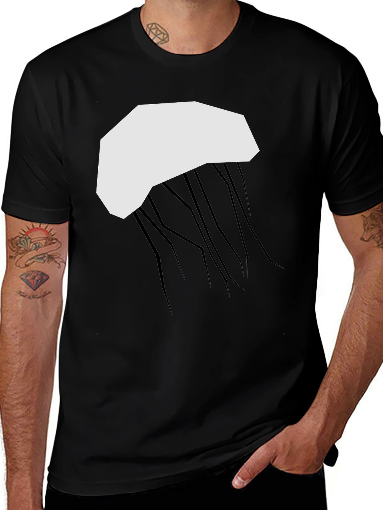 Variant 24 of Jellyfish Graphic Black T-Shirt