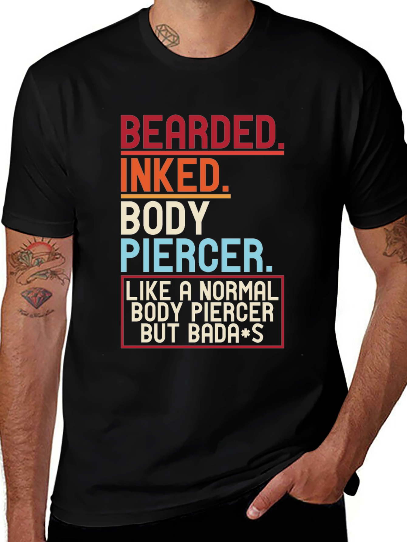 Bearded Inked Body Piercer Graphic T-Shirt