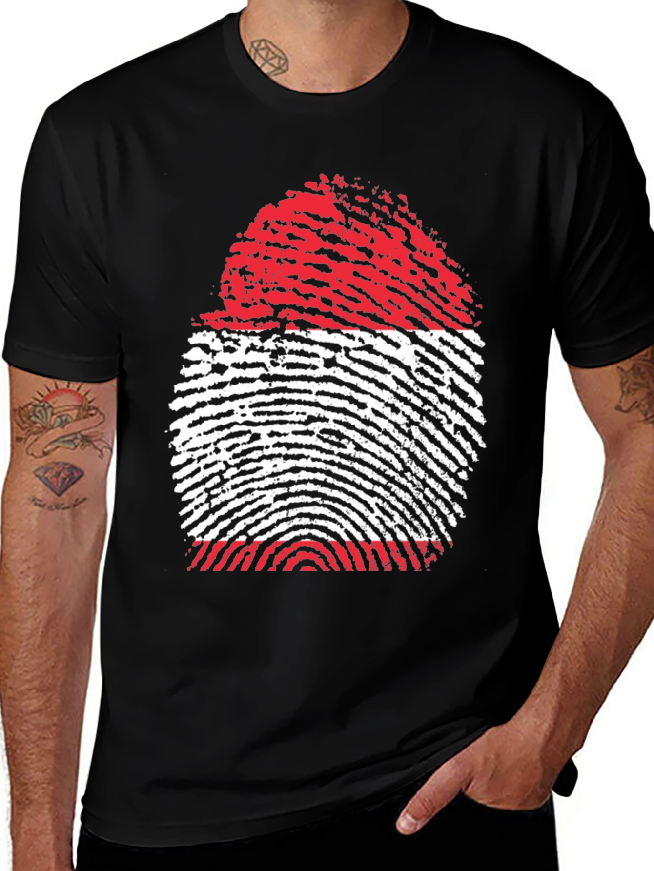 Fingerprint Flag Graphic Tee - Unique Design