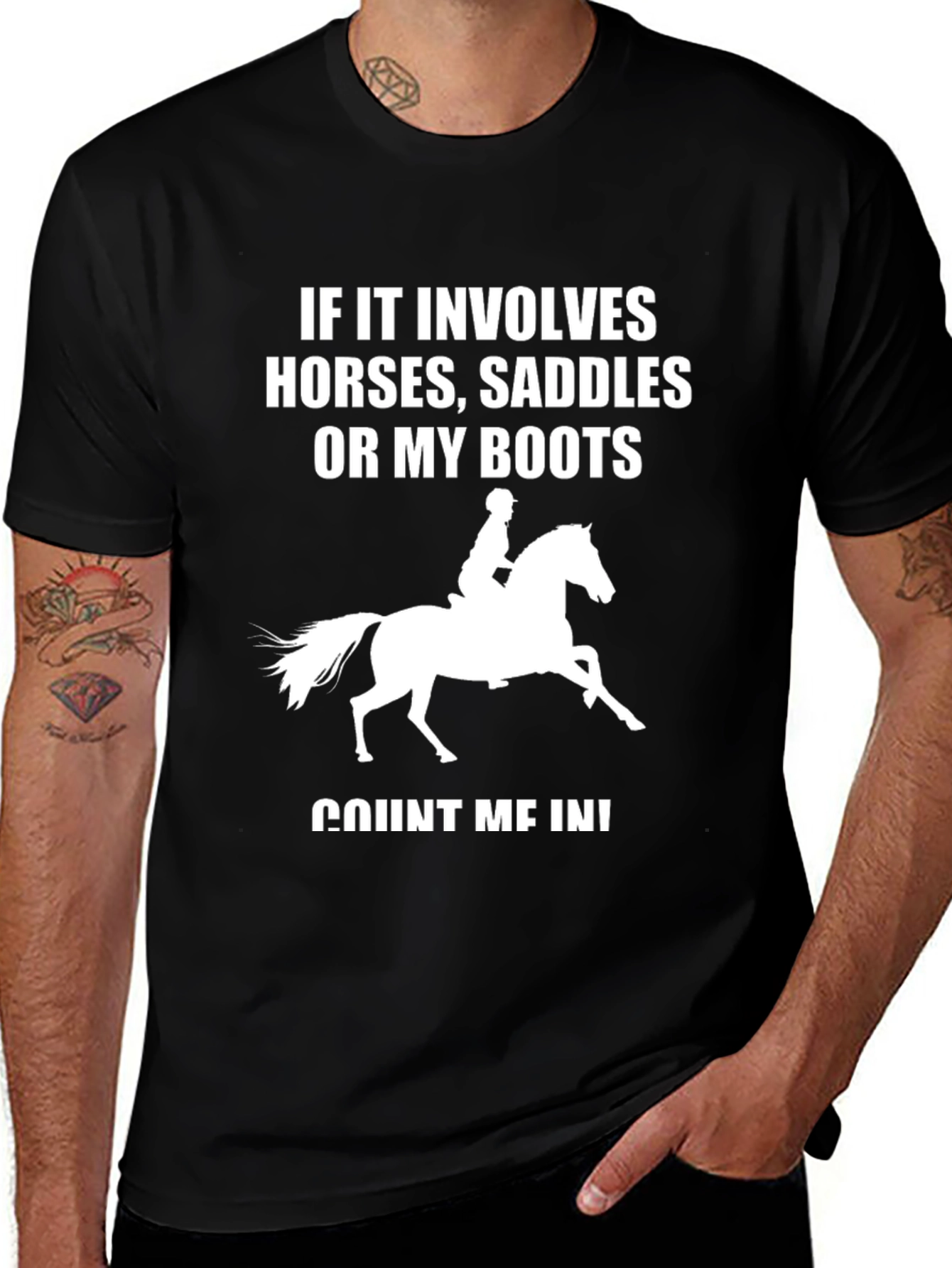 Horse Lover T-Shirt - If It Involves Horses Count Me In