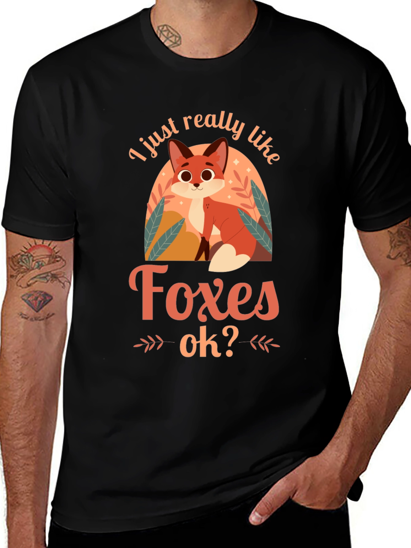 Variant 2 of Cute Fox Graphic T-Shirt - I Just Really Like Foxes OK?