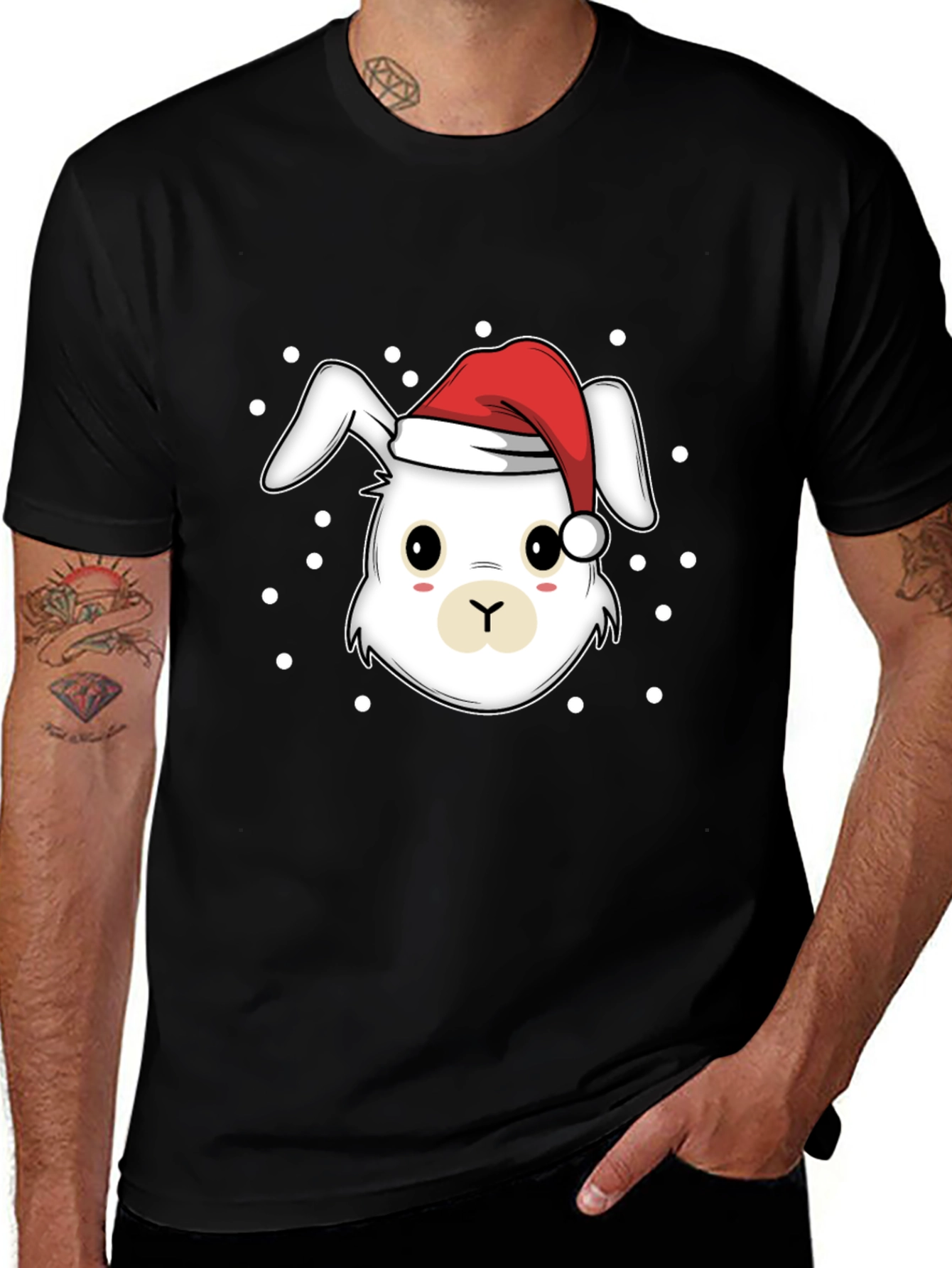 Variant 24 of Festive Rabbit Graphic Tee - Holiday Style