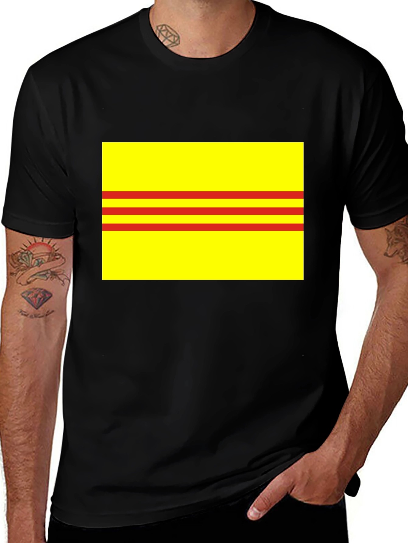 Variant 23 of Yellow and Red Striped T-Shirt