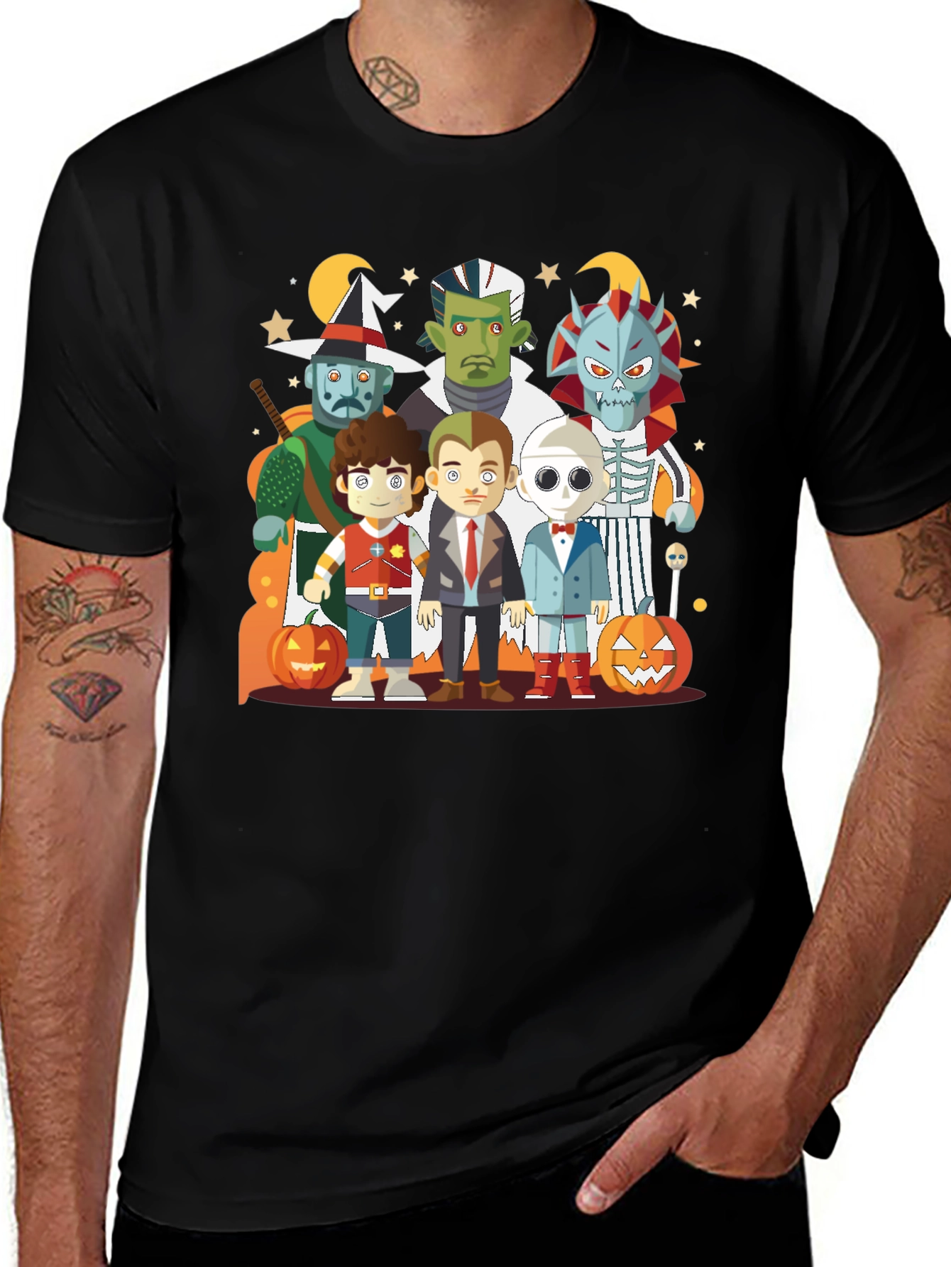 Variant 2 of Halloween Character Graphic Black Tee