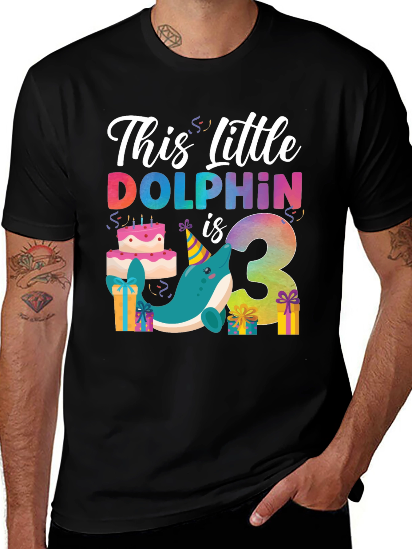 Variant 29 of This Little Dolphin is 3 Birthday T-Shirt