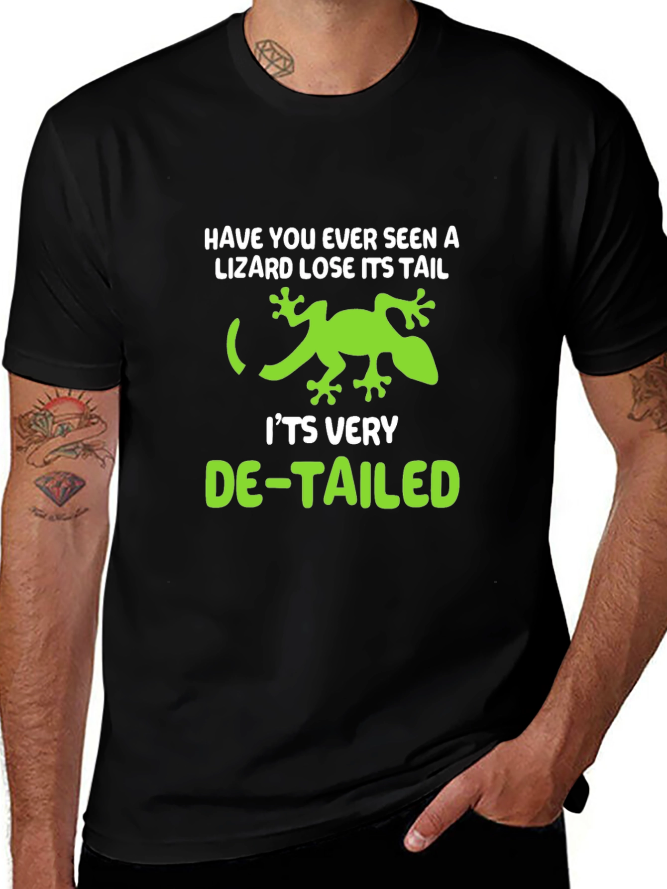 Variant 16 of Lizard Pun Graphic Tee - De-Tailed Humor T-Shirt