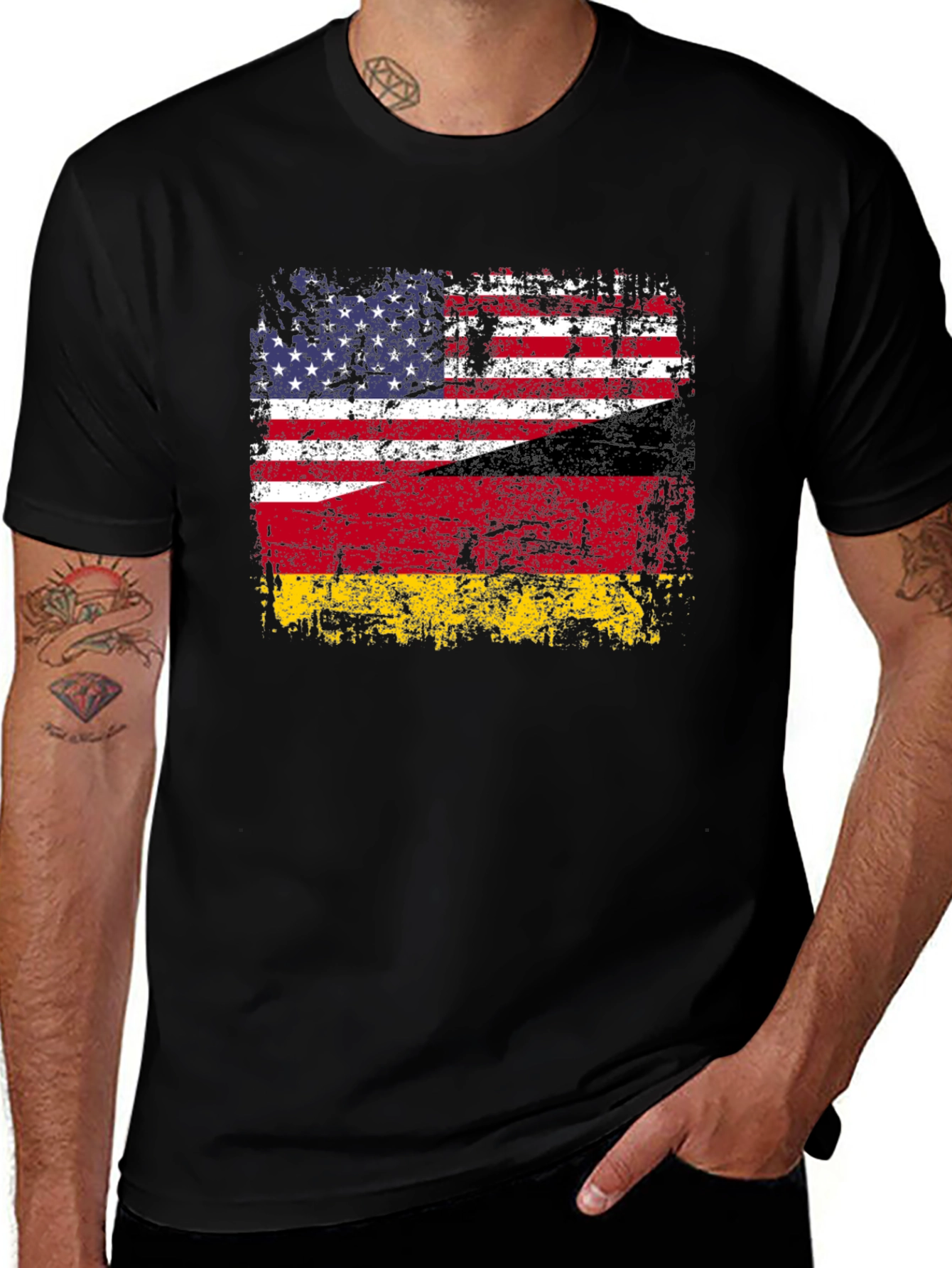 German American Flag Graphic T-Shirt